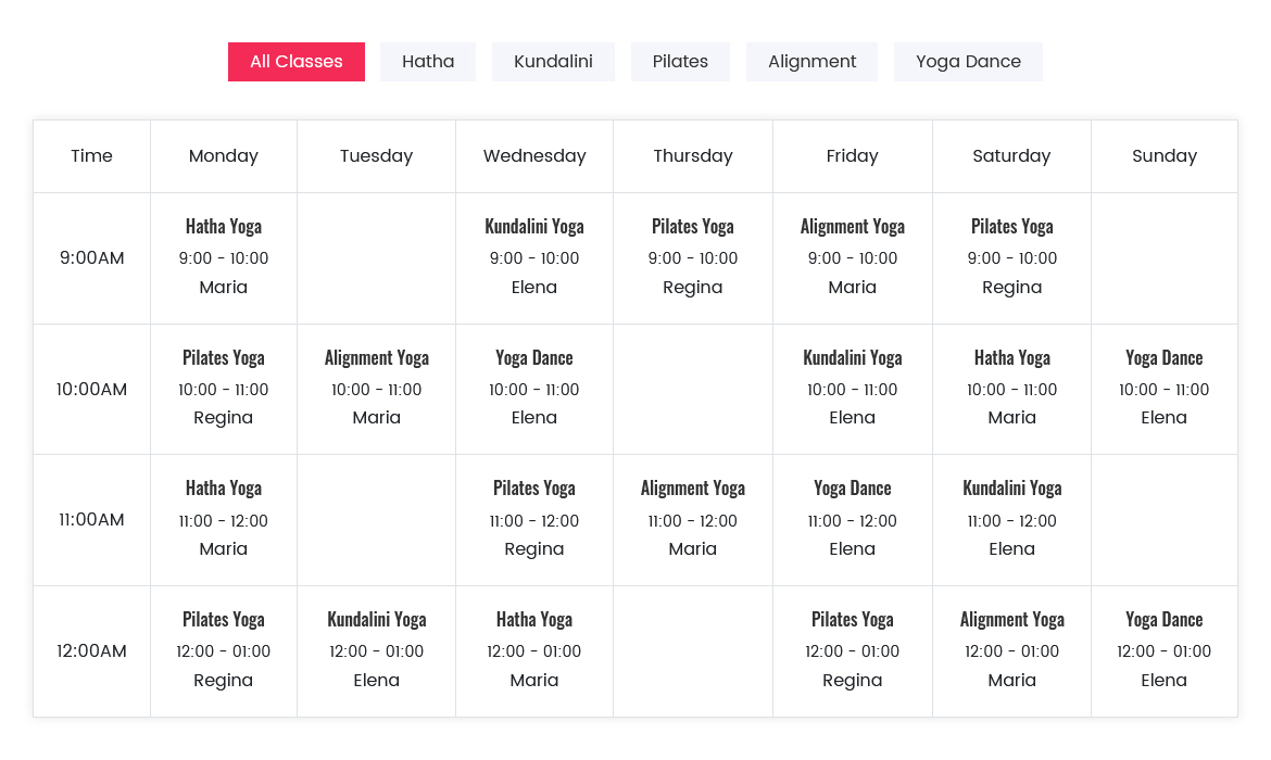 timetable