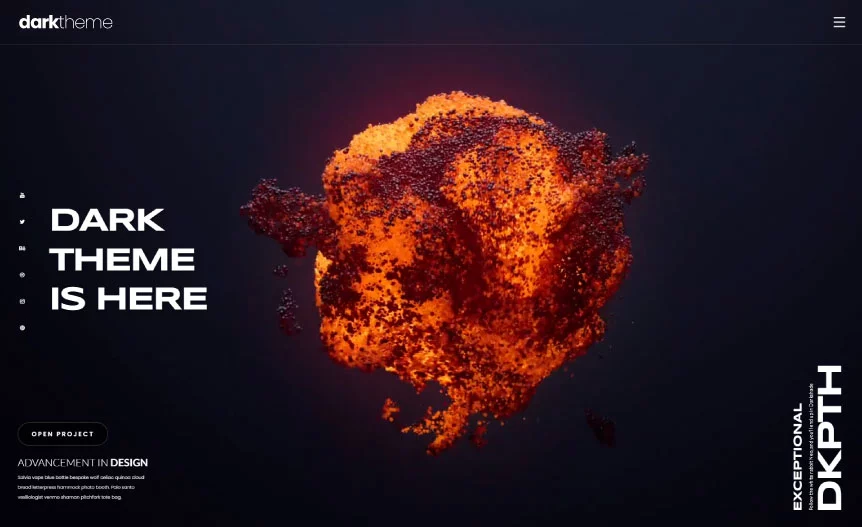 Screenshot of the demo website