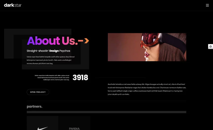 Screenshot of the demo website