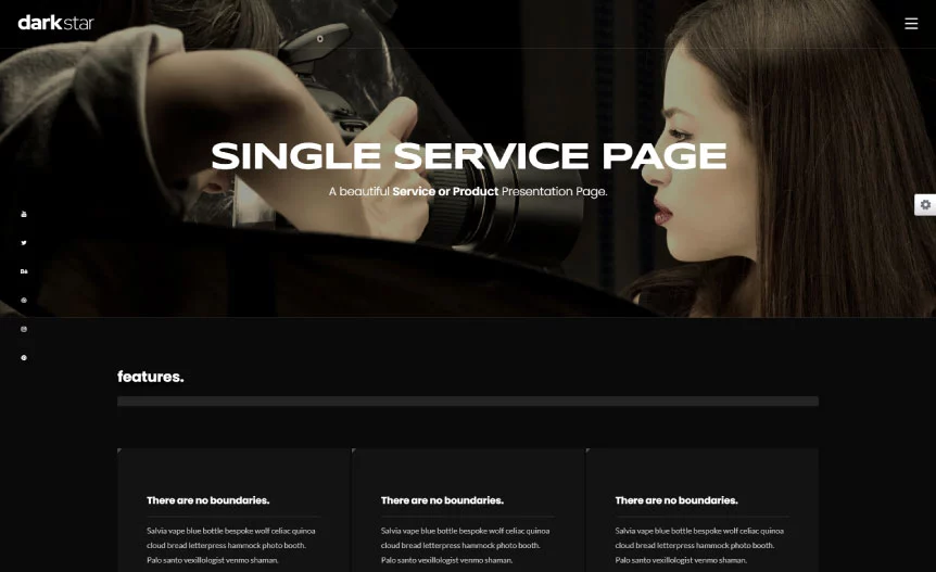 Screenshot of the demo website