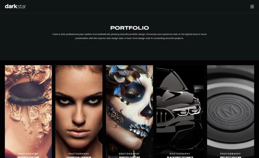 Screenshot of the demo website