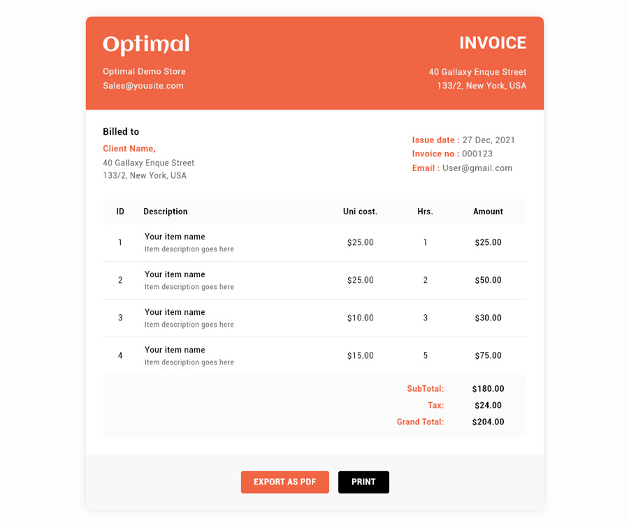 Invoice Template 1