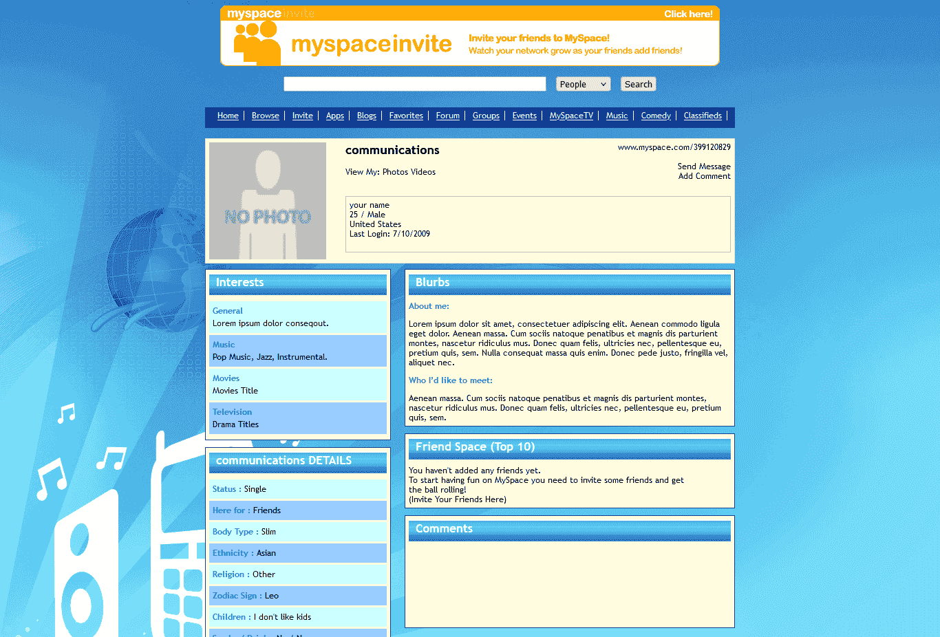 蓝色铃声个人日志网页模板免费下载html-psd-血鸟社区