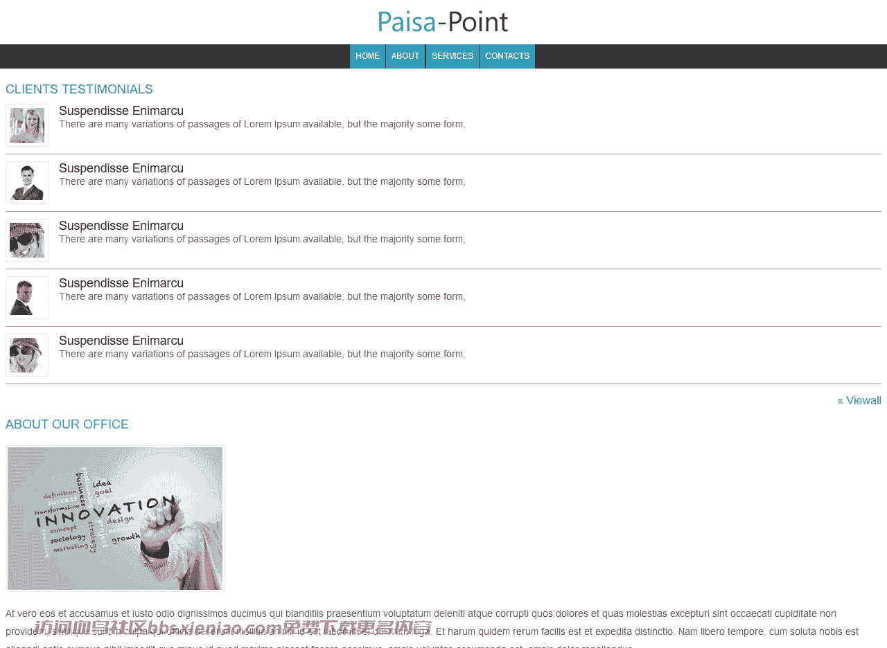 灰色商务合作资讯网页模板免费下载html-血鸟社区