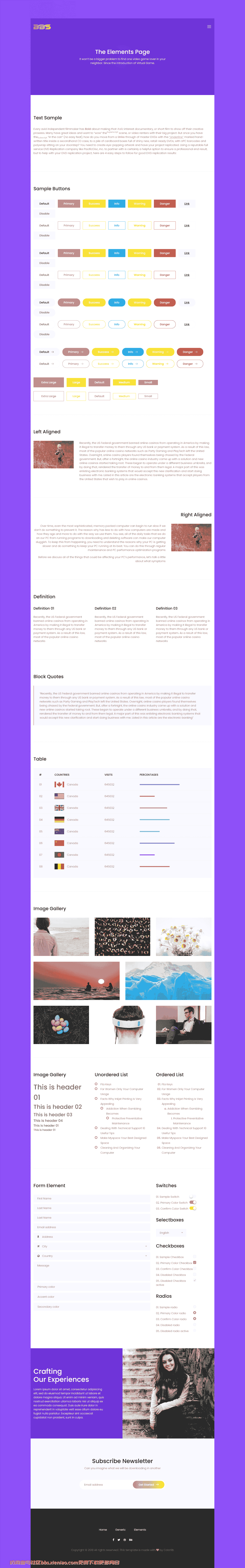 紫色创意服务动态响应式网页模板免费下载html-血鸟社区