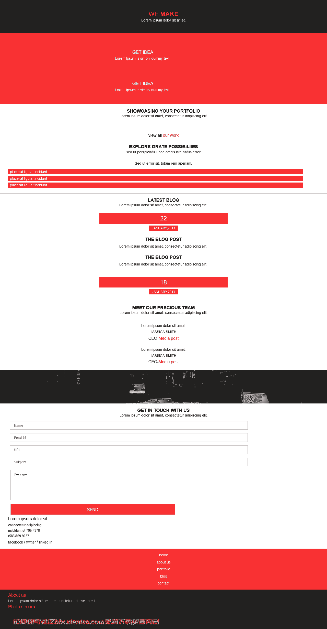 小鸟视觉团队日志响应式网页模板免费下载html-血鸟社区