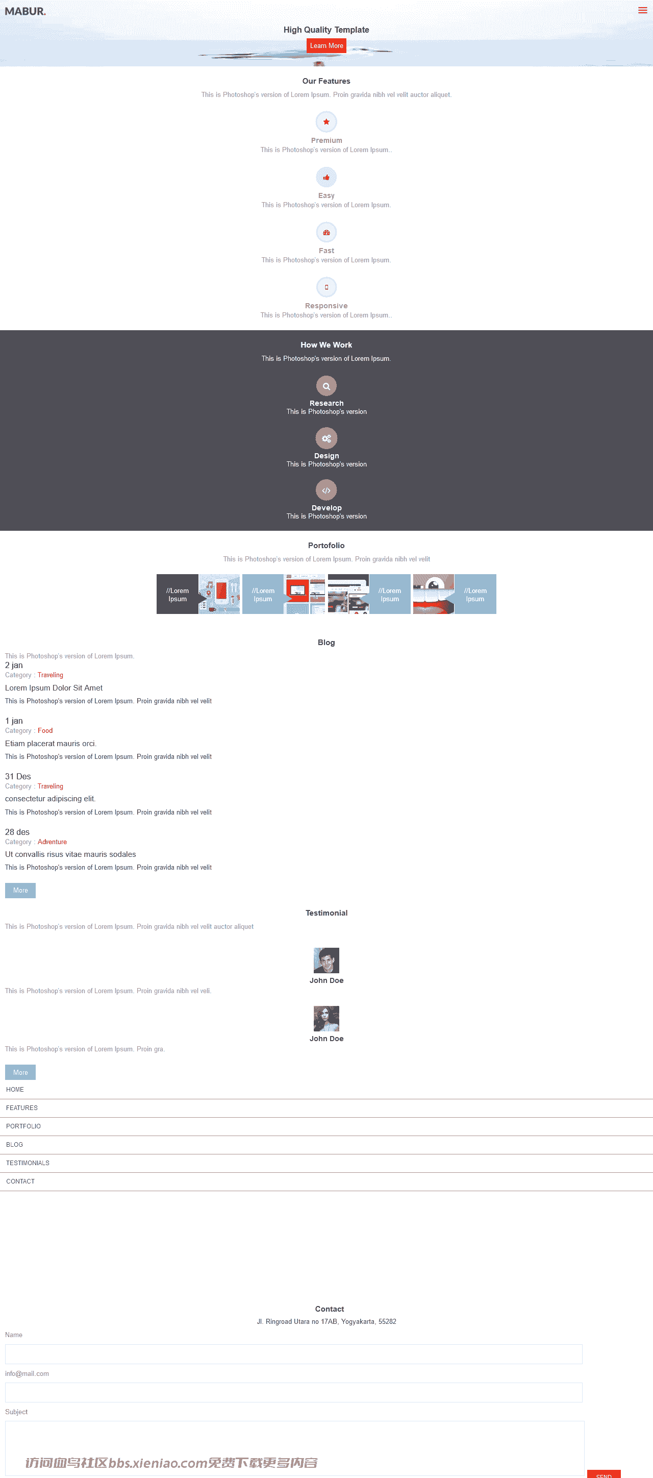 海鸟信息科技网页模板免费下载html-血鸟社区