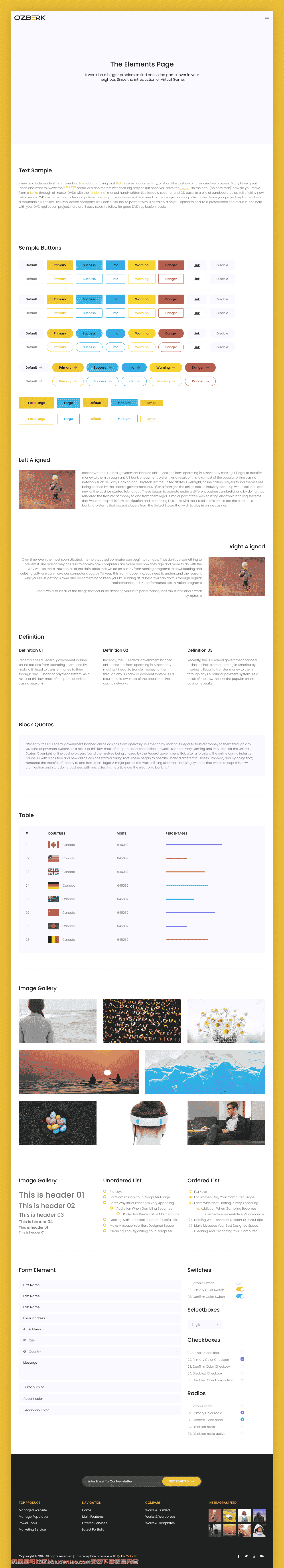 黄色技术服务展示响应式网页模板免费下载html-血鸟社区