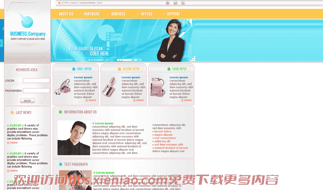 电子商务服务公司网页模板免费下载html-psd-flash-血鸟社区