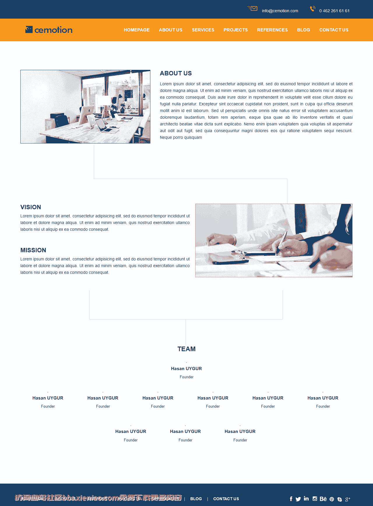 蓝色商业服务响应式网站模板免费下载html-血鸟社区