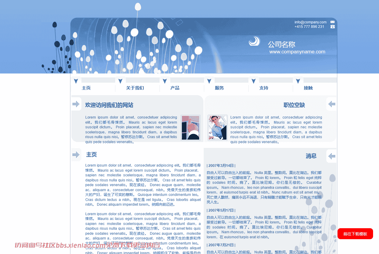 商业医疗门户服务html网站模板-血鸟社区