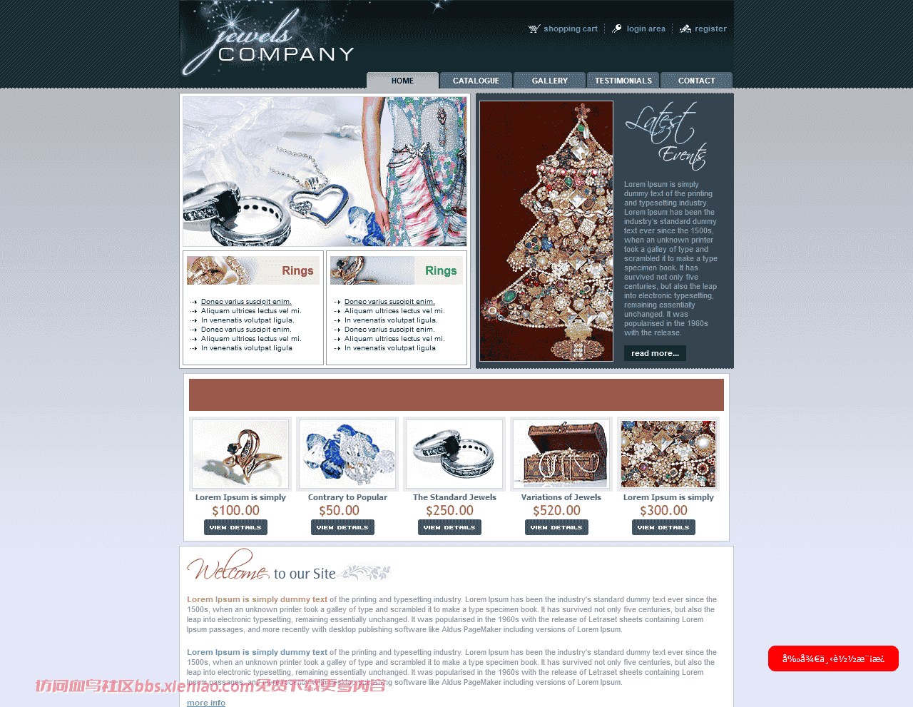 珠宝元素饰品网页模板-血鸟社区