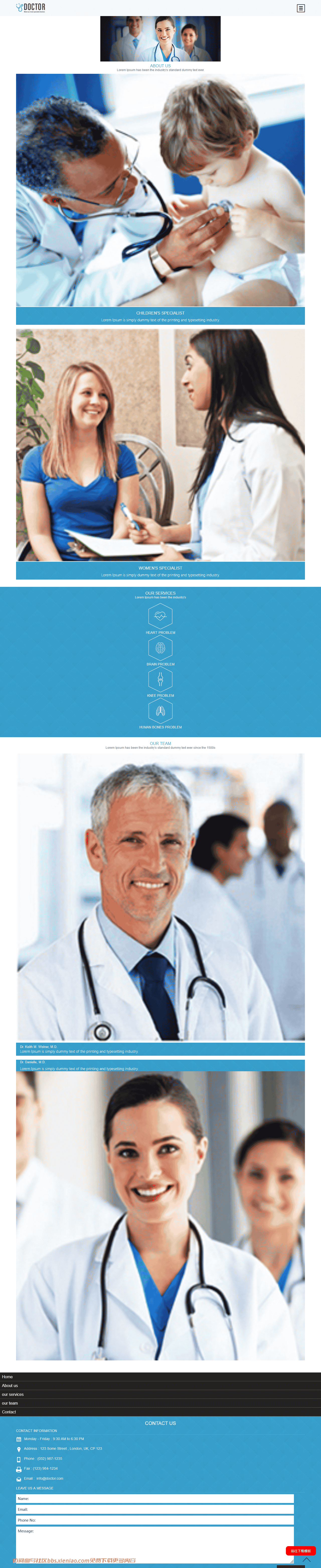 医生服务信息介绍网页模板免费下载html-血鸟社区