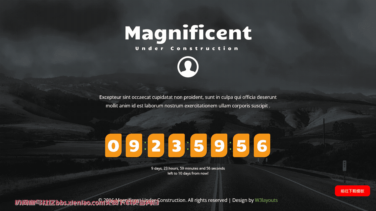 蜿蜒公路倒计时响应式网页模板免费下载html-血鸟社区