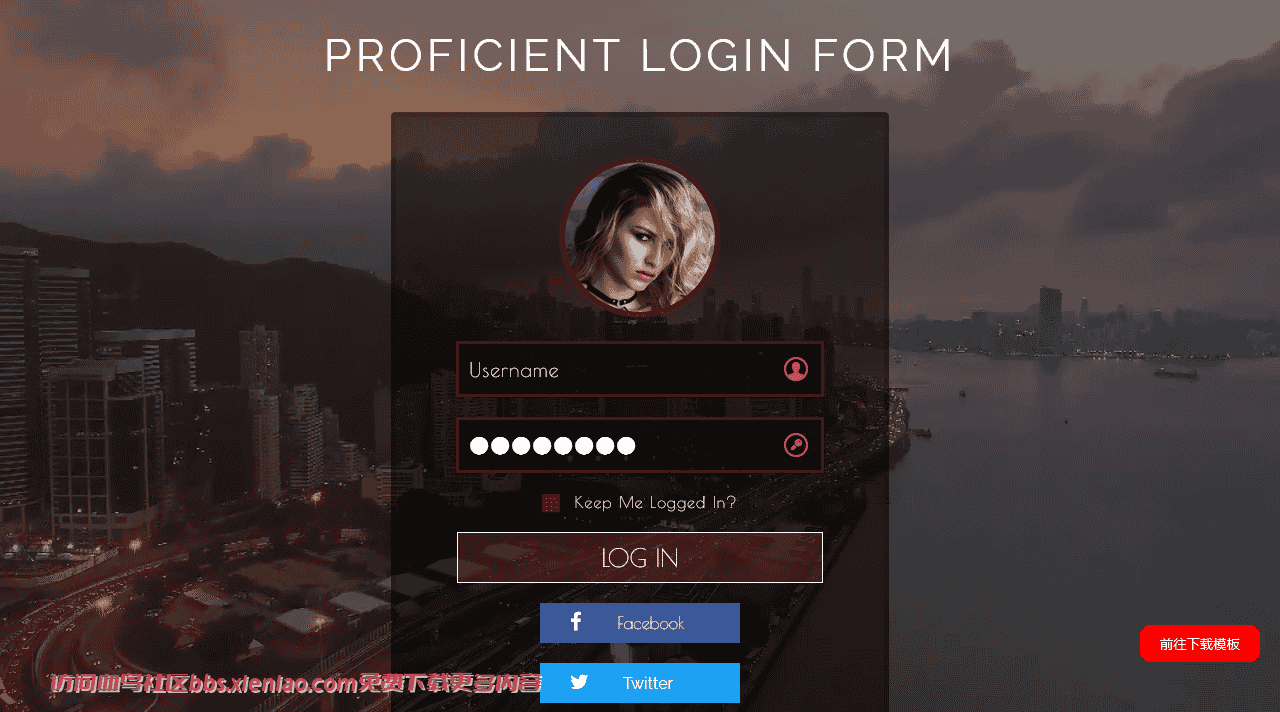 高级用户登录框响应式网页模板免费下载html-血鸟社区
