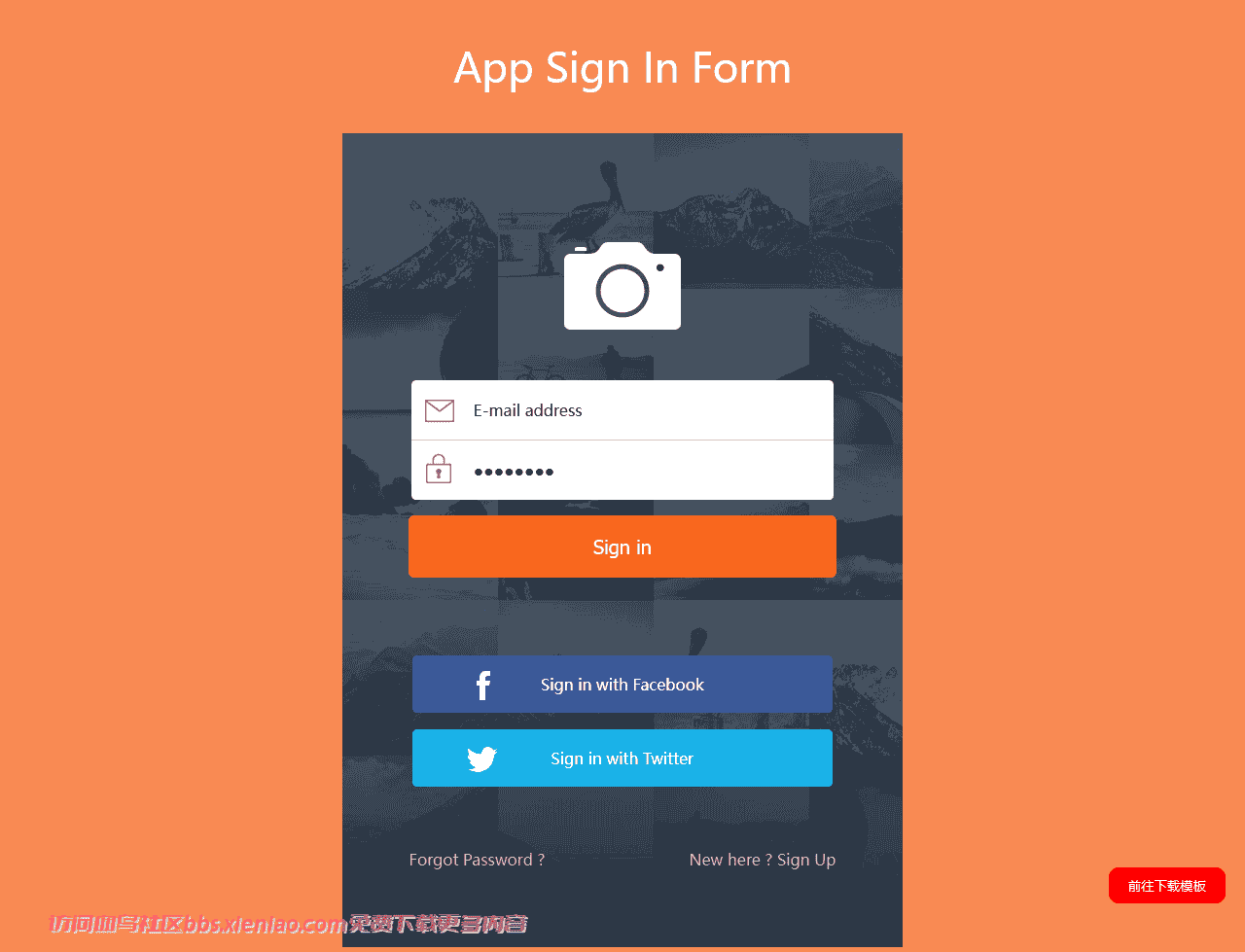 APP相册登录框网页模板免费下载html-血鸟社区