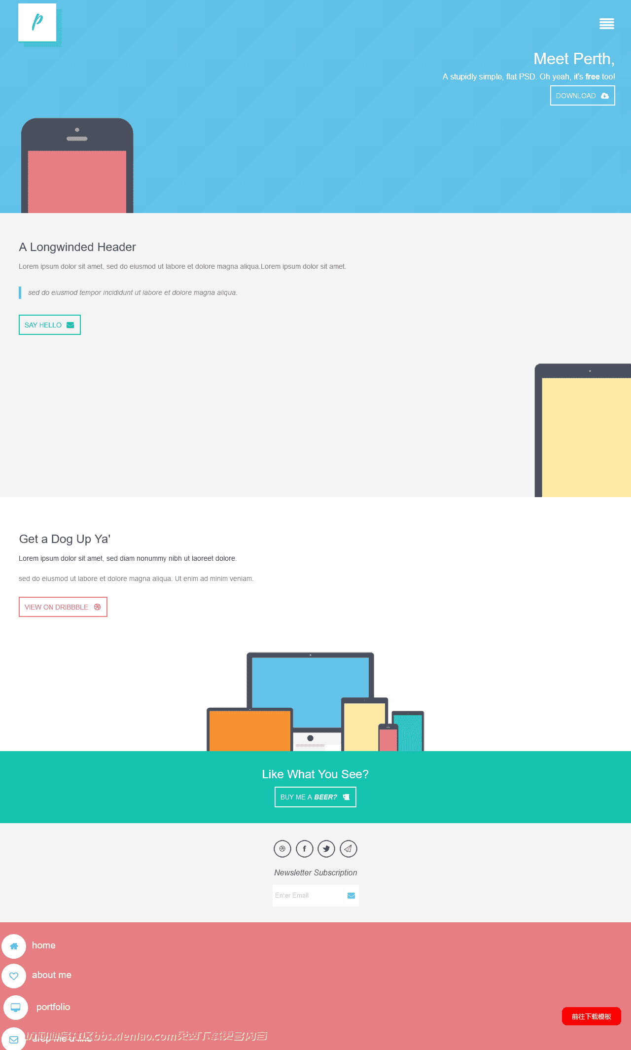 简洁APP应用介绍网页模板免费下载html-血鸟社区