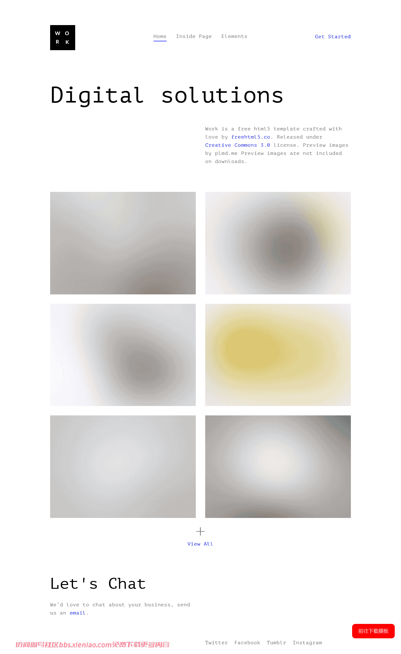 数字解决方案图片展示响应式网页模板免费下载html-血鸟社区