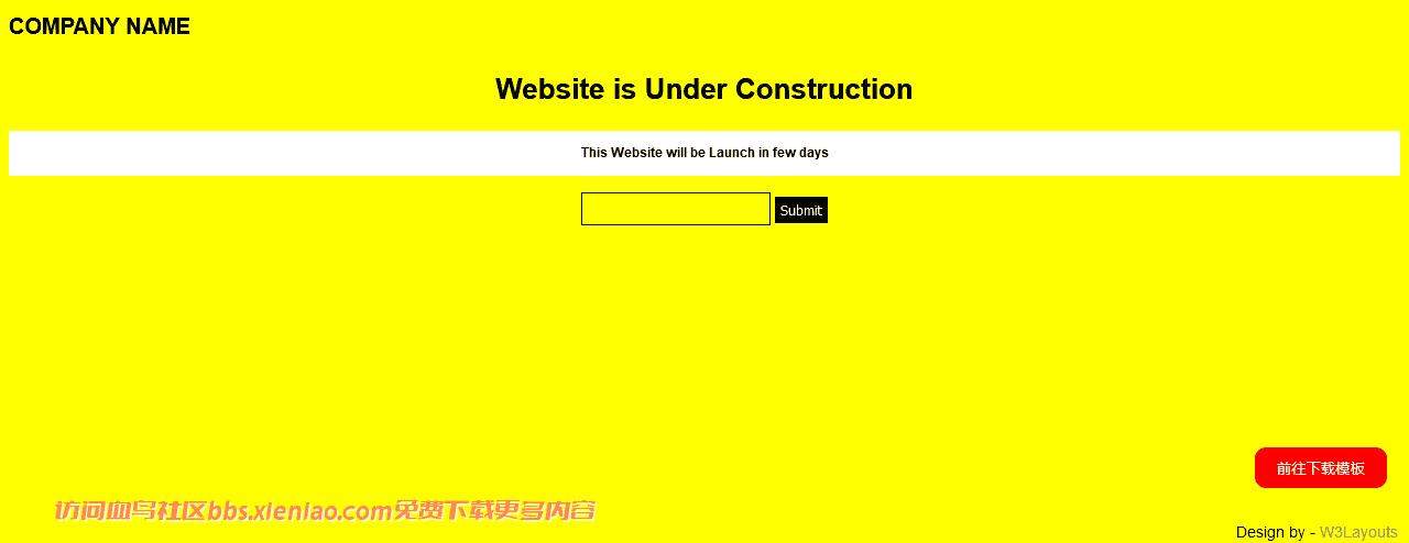 黄色网站建设中倒计时网页模板免费下载html-血鸟社区