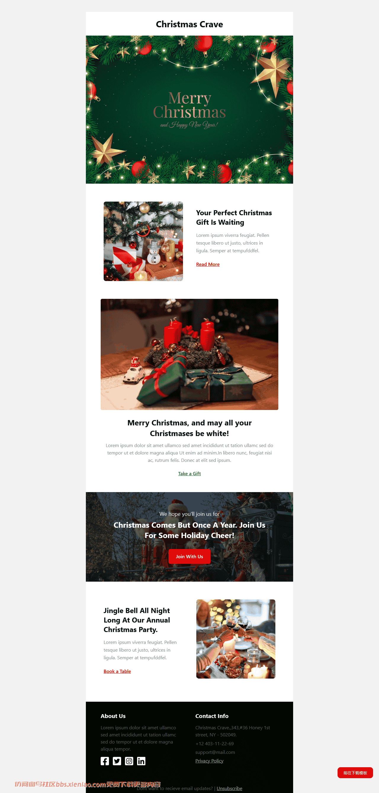 圣诞营销EDM网页模板免费下载html-血鸟社区