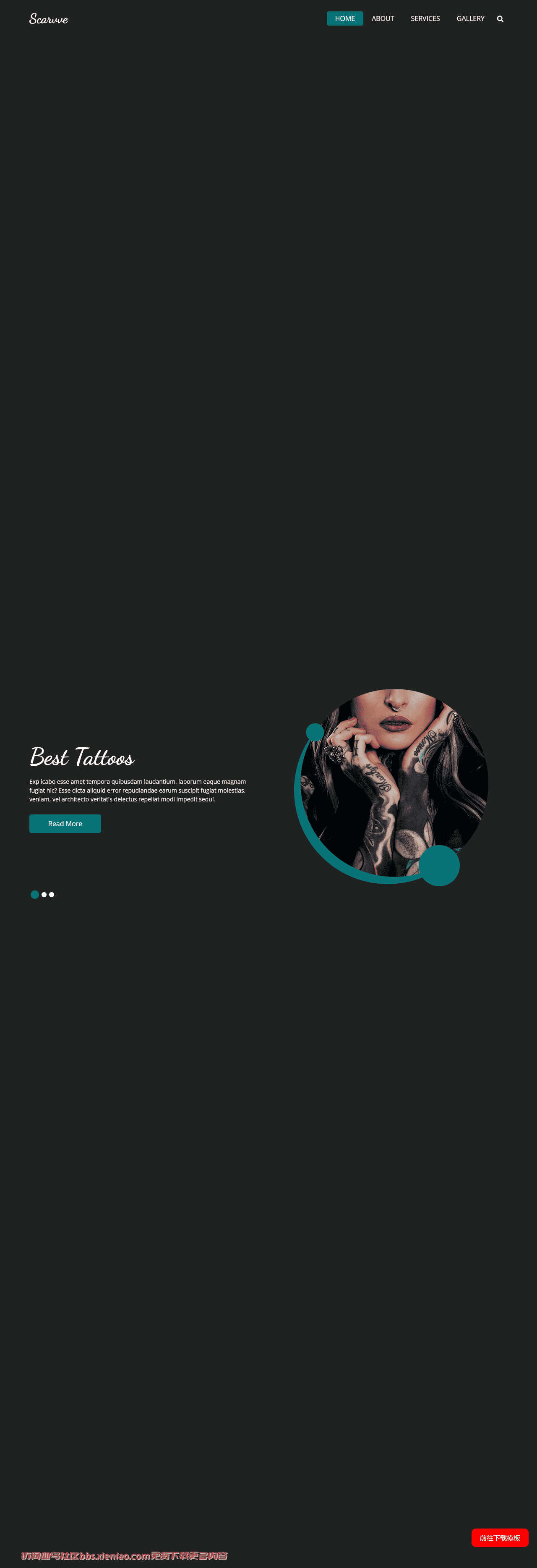 纹身定制设计响应式网页模板免费下载html-血鸟社区