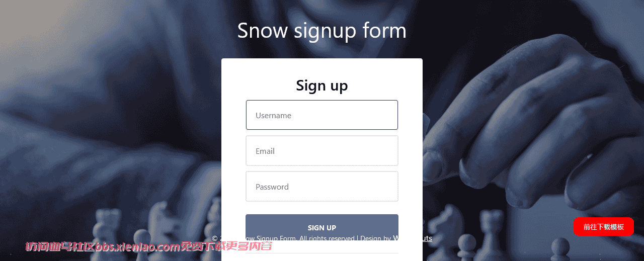 国际象棋注册表单响应式网页模板免费下载html-血鸟社区