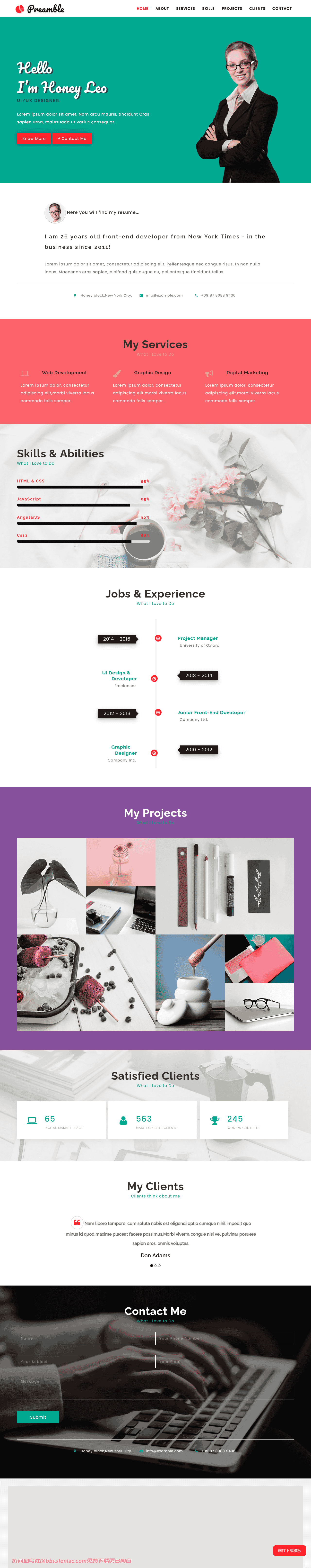 个人序言动态展示响应式网页模板免费下载html-血鸟社区