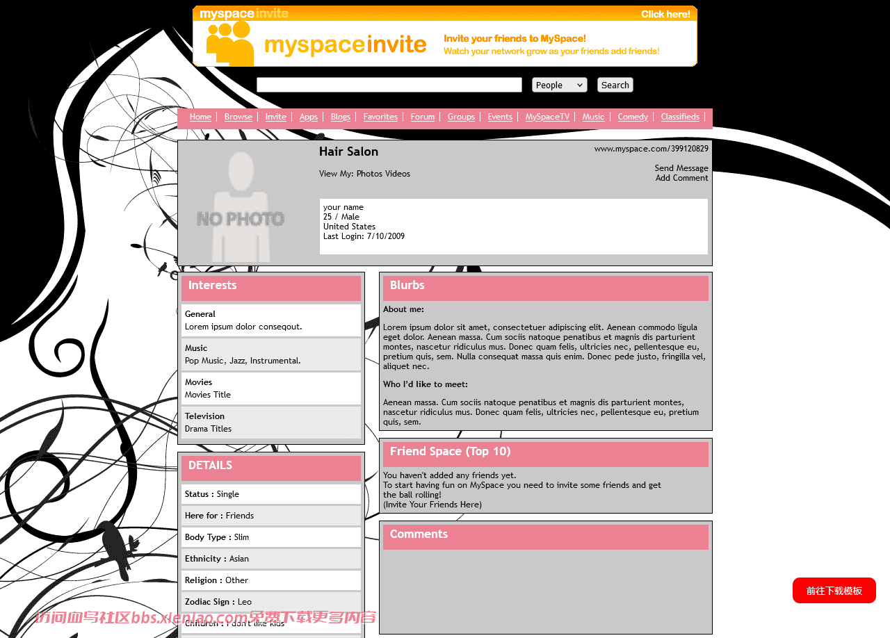 新风格发型沙龙日志网页模板免费下载html-psd-血鸟社区