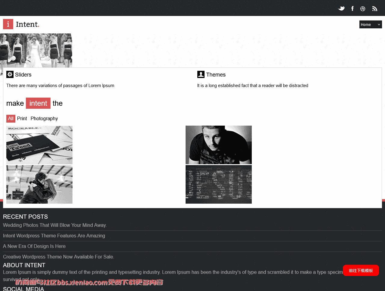 摄影艺术设计工作室网页模板免费下载html-血鸟社区