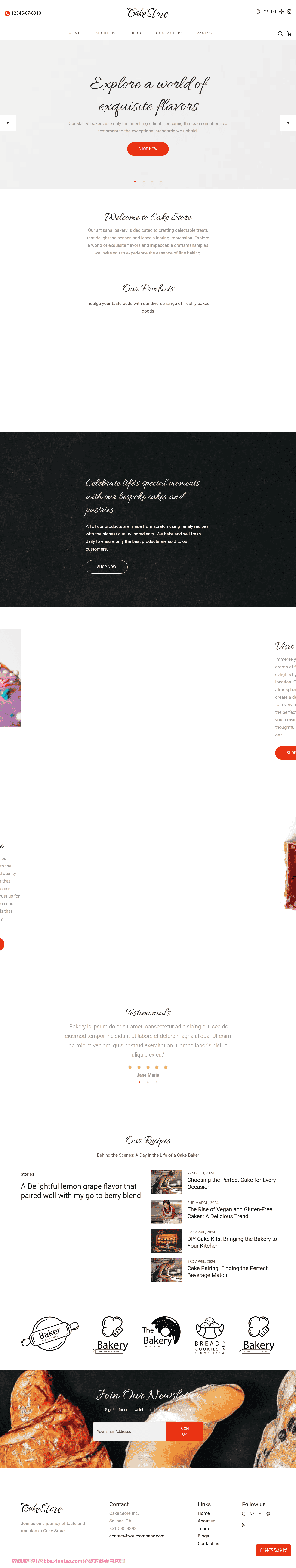 美味蛋糕店网站模板免费下载html-血鸟社区