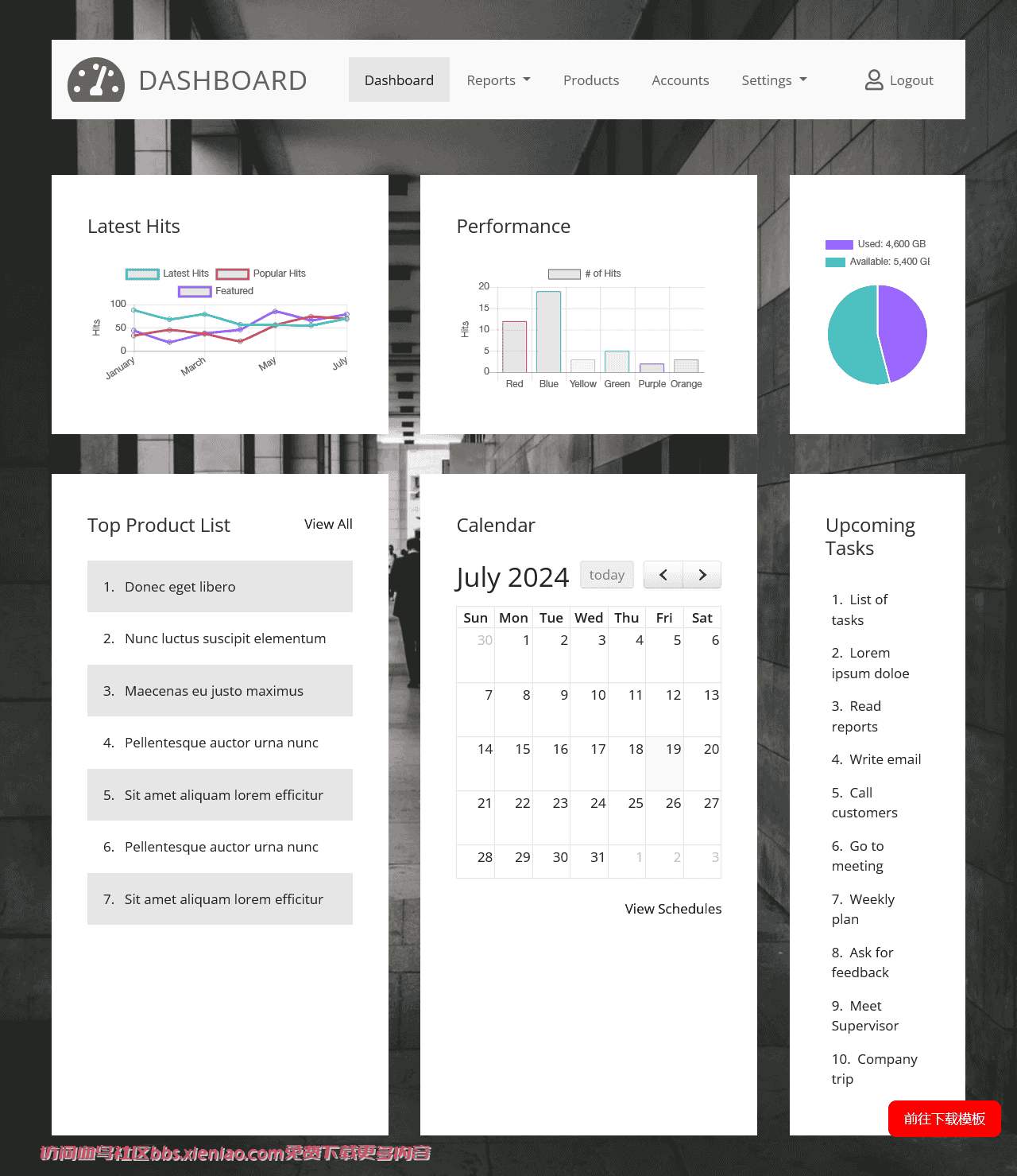 数据排行后台展示响应式网页模板免费下载html-血鸟社区