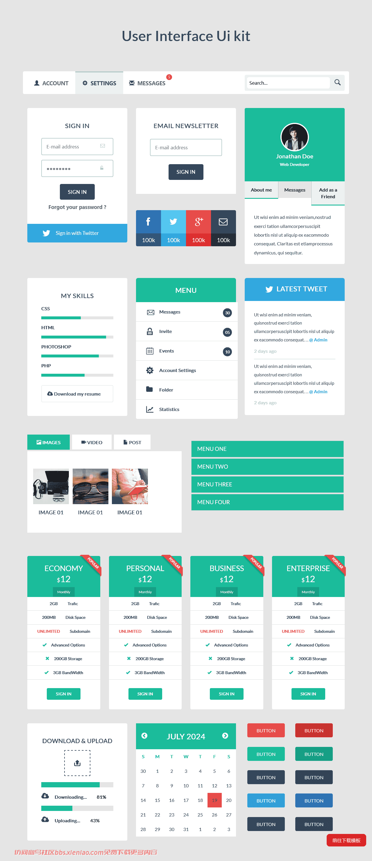 功能组件UIKIT响应式网页模板免费下载html-血鸟社区