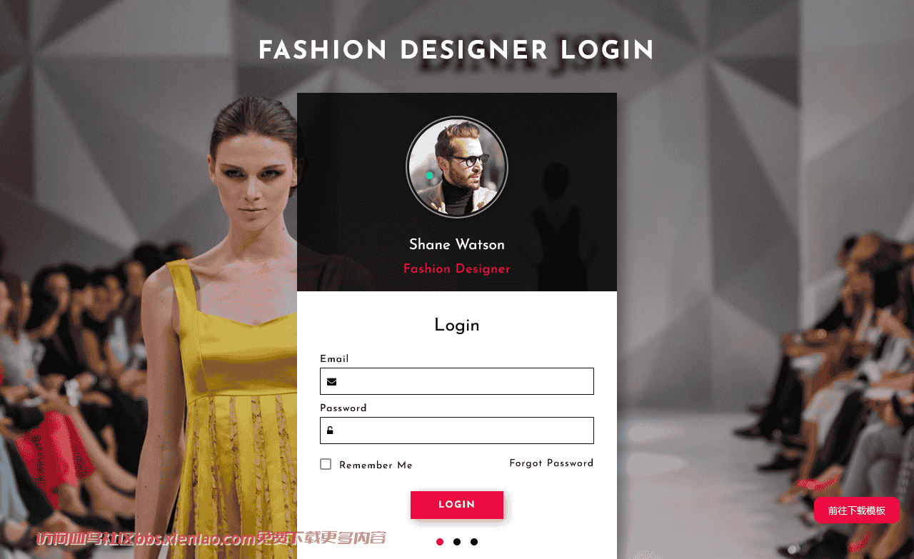 时尚设计师登录框网页模板免费下载html-血鸟社区