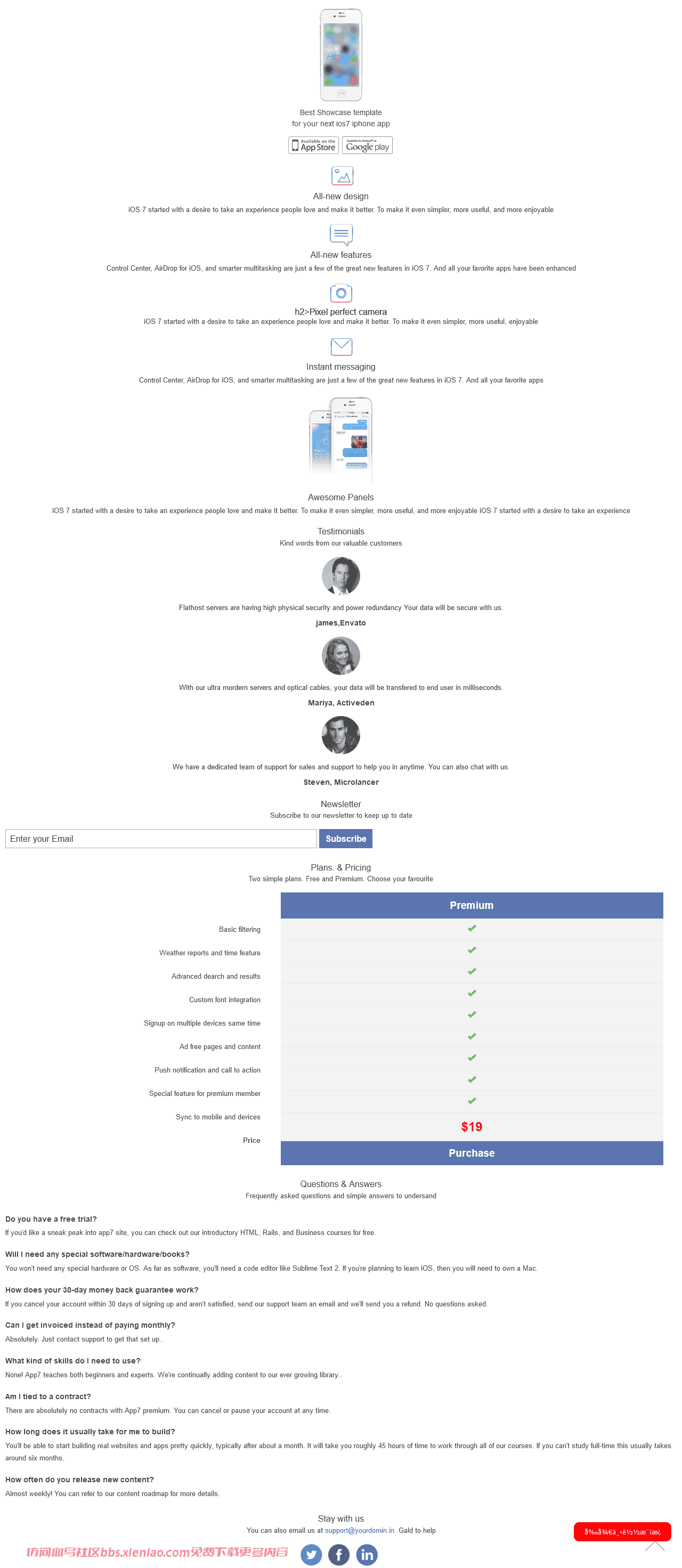 简洁iPhone应用软件介绍网页模板免费下载html-血鸟社区