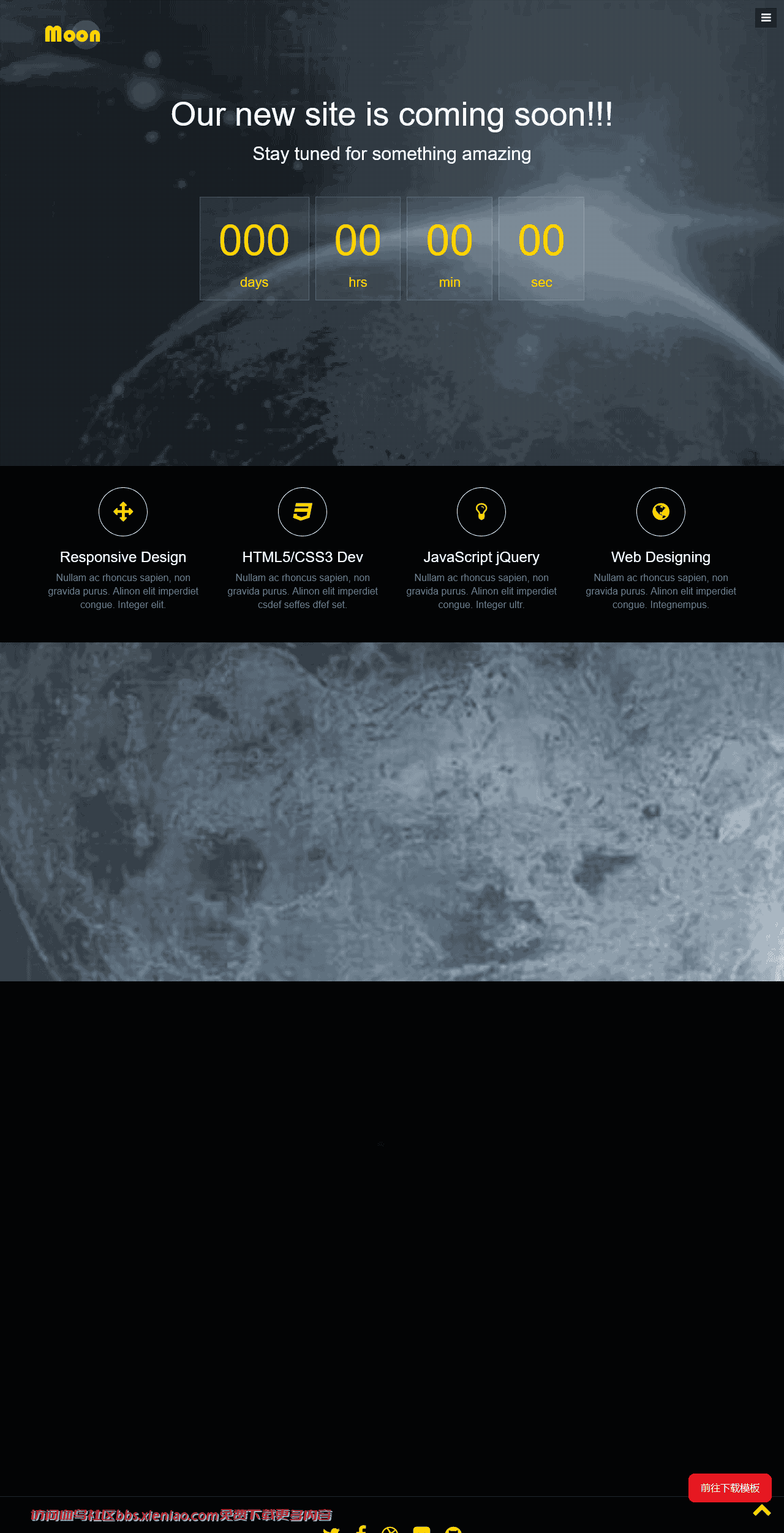 月夜倒计时简介响应式网页模板免费下载html-血鸟社区
