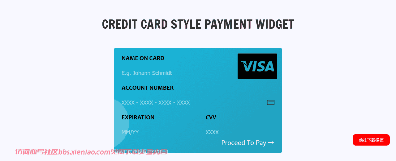 信用卡付款网页模板免费下载html-血鸟社区