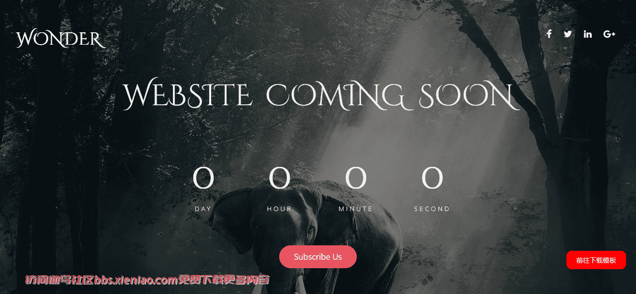 奇迹森林倒计时响应式网页模板免费下载html-血鸟社区