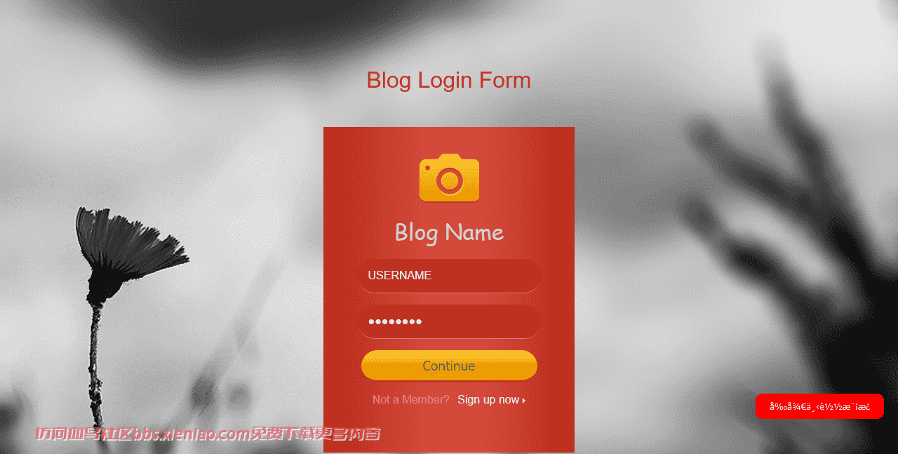 记录博客登录框响应式网页模板免费下载html-血鸟社区