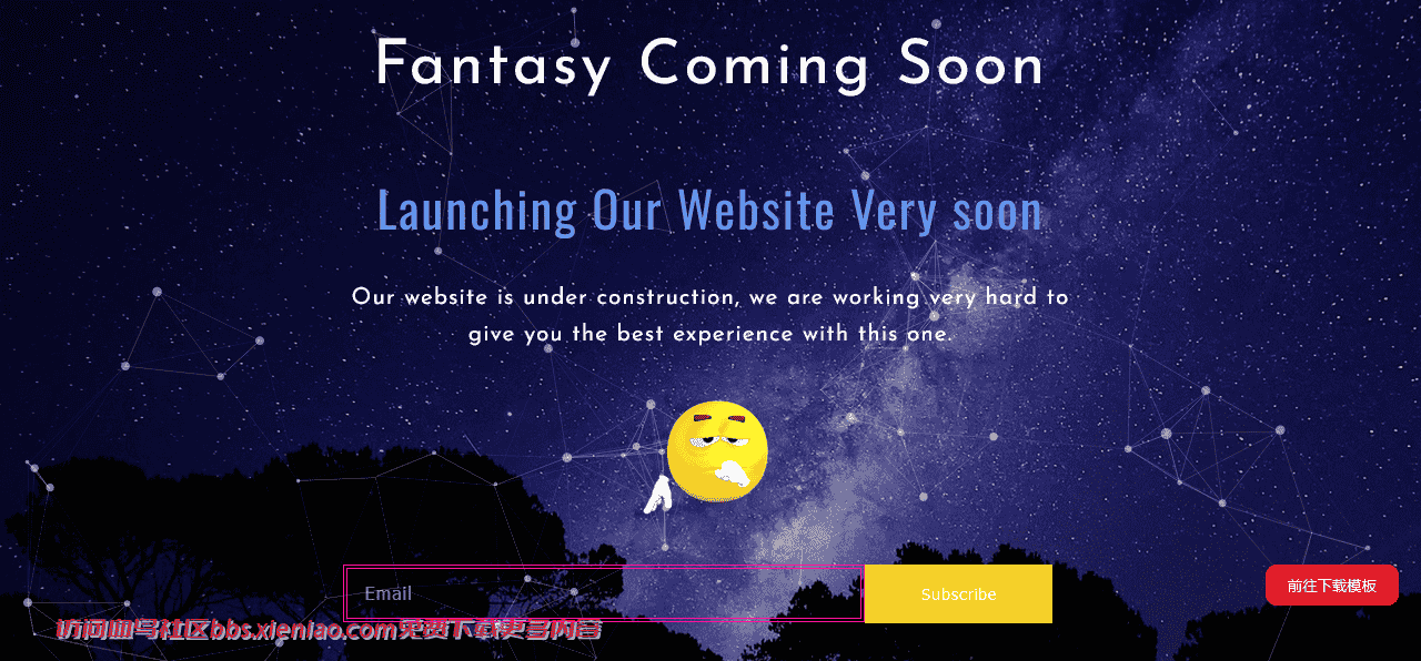 星空上线订阅框响应式网页模板免费下载html-血鸟社区