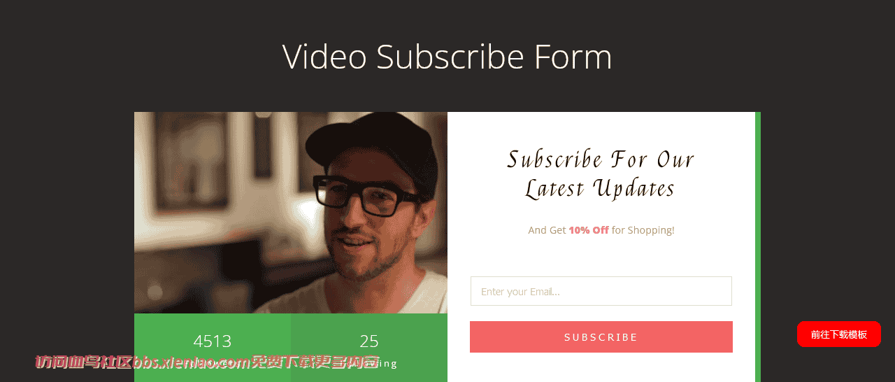 视频订阅框响应式网页模板免费下载html-血鸟社区