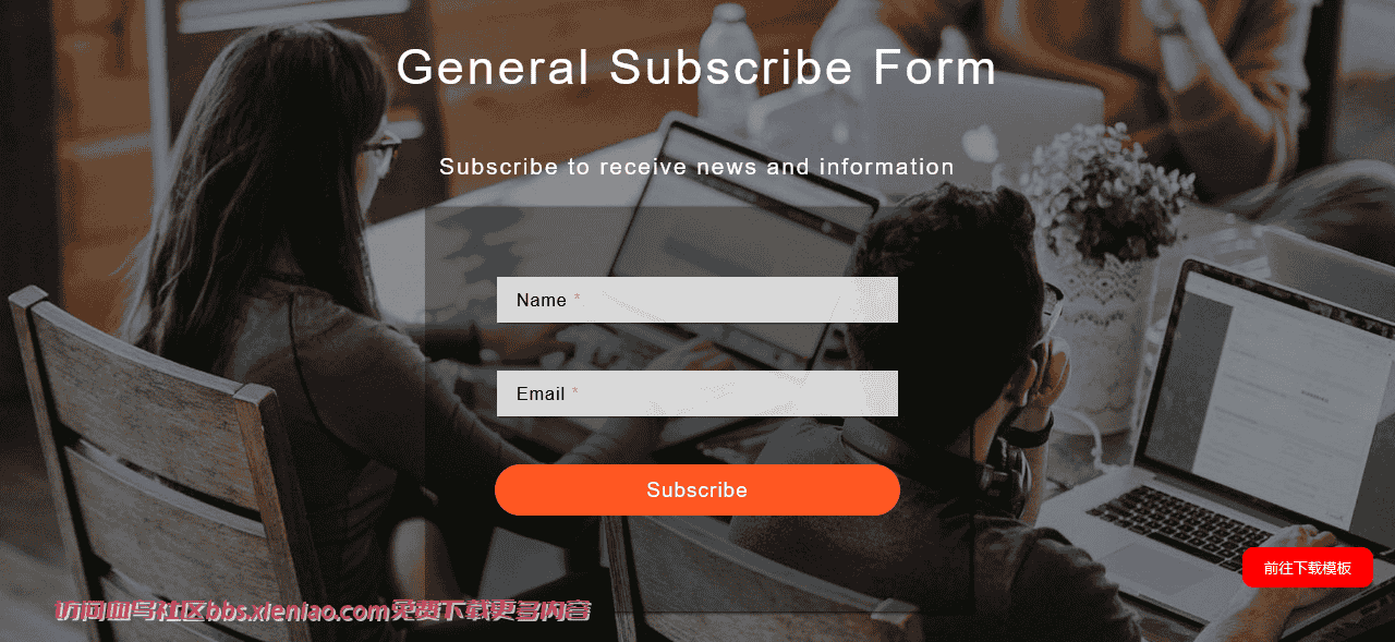 商务订阅表单响应式网页模板免费下载html-血鸟社区