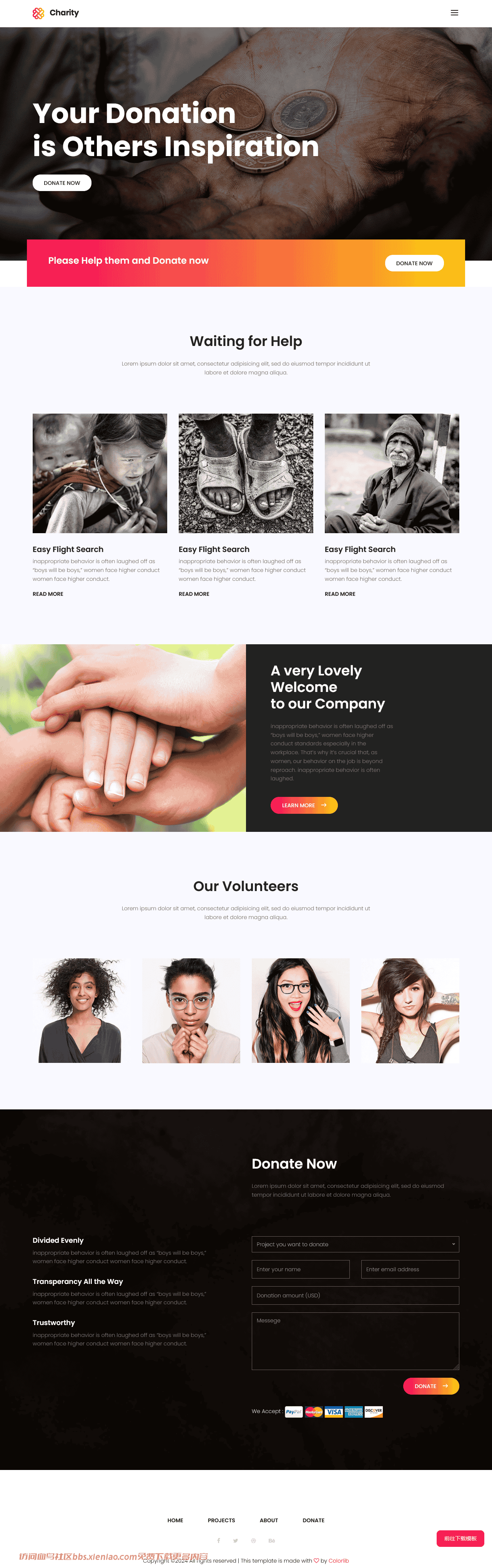 慈善扶贫捐助响应式网页模板免费下载html-血鸟社区