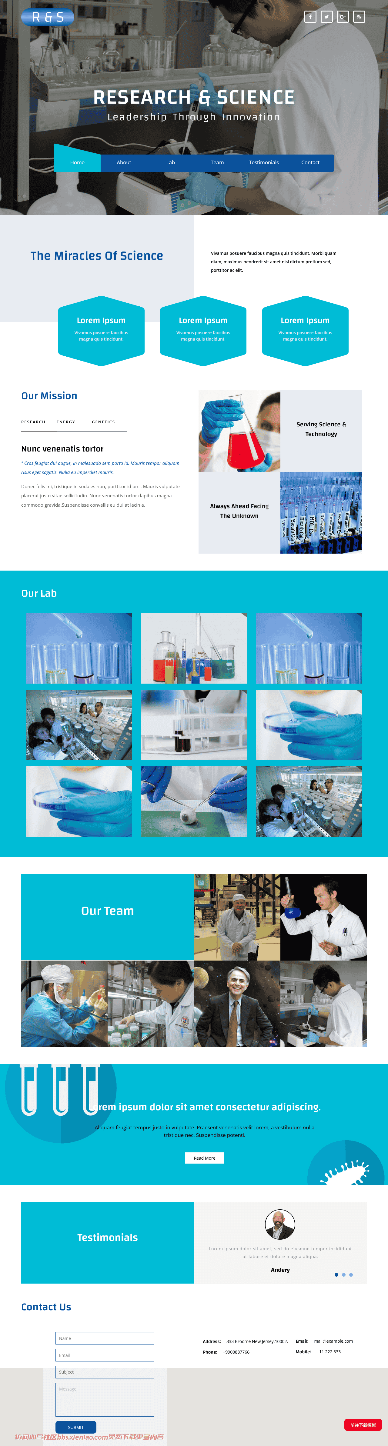 化学研究与科学响应式网页模板免费下载html-血鸟社区