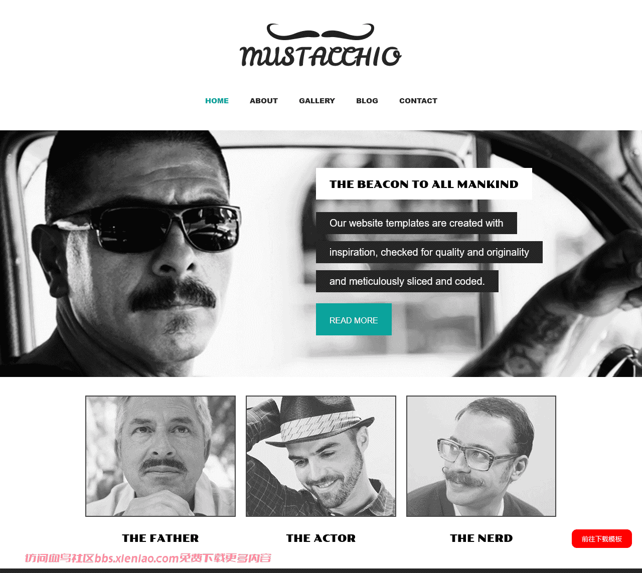 胡子造型设计响应式网页模板免费下载html-血鸟社区